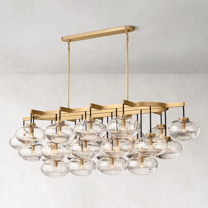 Glass Globe Linear Chandelier 72" - thebelacan