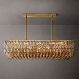 Chara Glass Rectangular Chandelier 54" - thebelacan