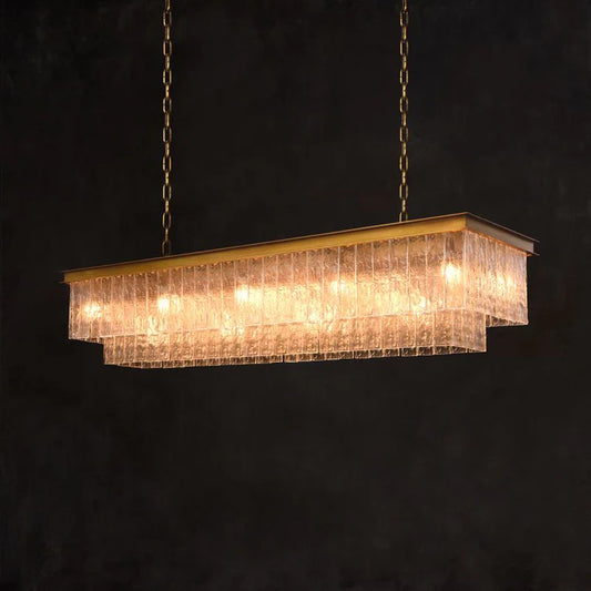 Claira Glass Rectangular Chandelier 41"49"52"72" - thebelacan