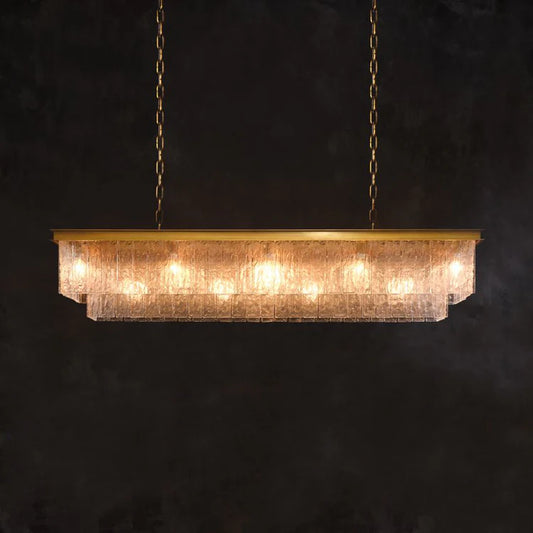 Claira Glass Rectangular Chandelier 41"49"52"72" - thebelacan