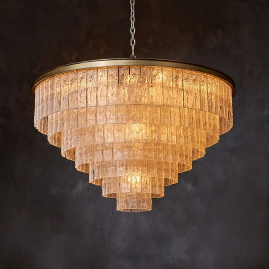 Claira Glass Round Multi-layer Chandelier - thebelacan