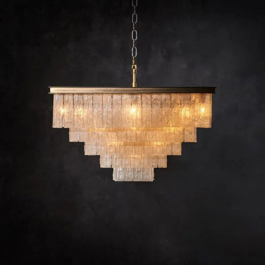 Claira Glass Square Multi-layer Chandelier - thebelacan