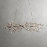 Crystal Flowers Fiore Linear Chandelier 51" 68" - thebelacan