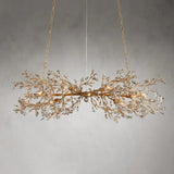 Crystal Flowers Fiore Linear Chandelier 51" 68" - thebelacan