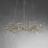 Crystal Flowers Fiore Linear Chandelier 51" 68" - thebelacan