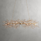 Crystal Flowers Fiore Linear Chandelier 51" 68" - thebelacan