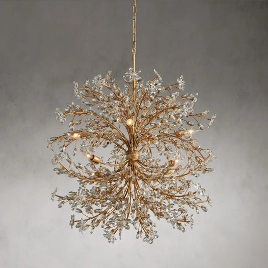 Crystal Flowers Fiore Round Chandelier 35" - thebelacan