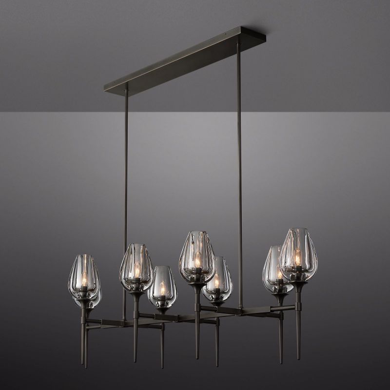 Crystal Tulip Linear Chandelier 52'' - thebelacan