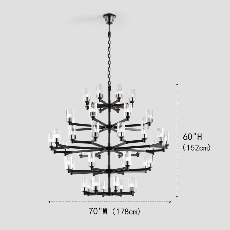 Foyer 5-Tier Crystal Chanderlier 70" W - thebelacan