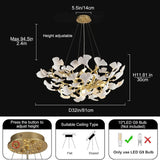 Modern Ginkgo Gold Tree Branches Chandelier - thebelacan