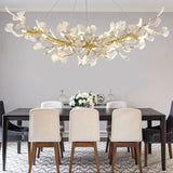 Modern Ginkgo Gold Tree Branches Chandelier - thebelacan