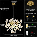 Modern Ginkgo Gold Tree Branches Chandelier - thebelacan