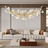 Modern Ginkgo Gold Tree Branches Chandelier - thebelacan