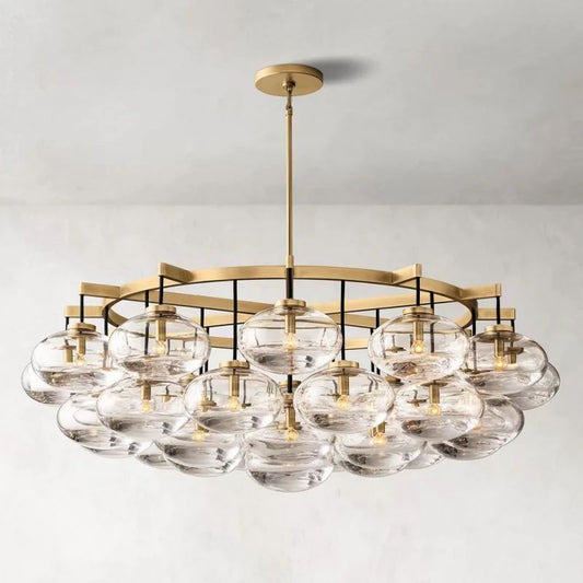 Glass Globe Round Chandelier 60" - thebelacan