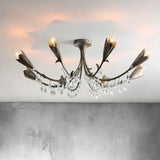 Gothic Viticci Leaf Flushmount 8-Light - Silver - thebelacan