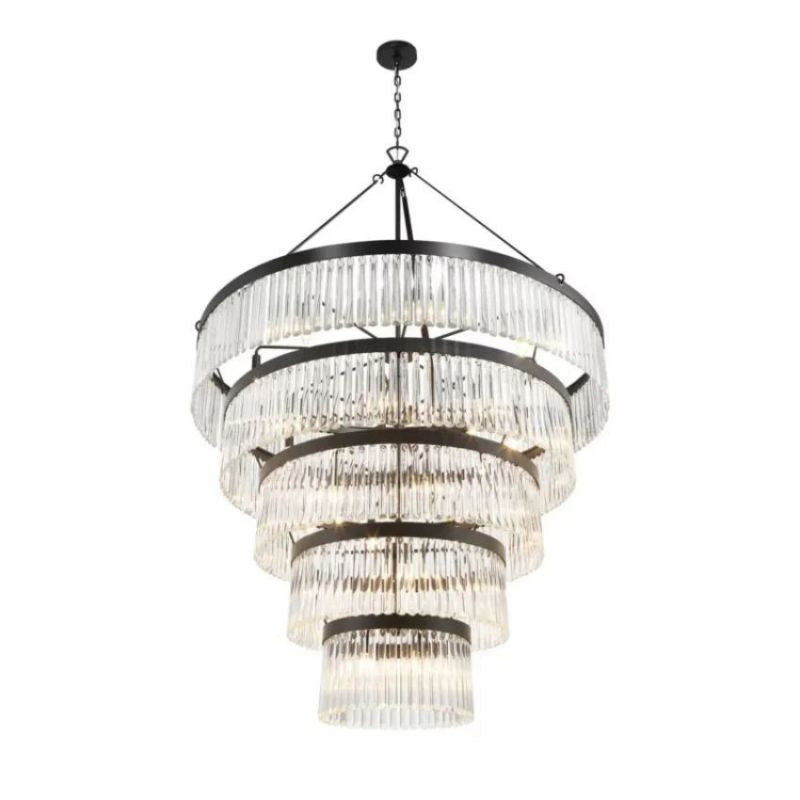 Grent 5-Tier Round Crystal Chandelier 48" - thebelacan