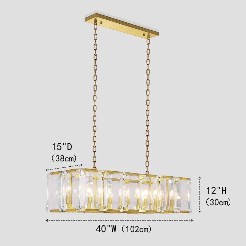 Harson Crystal Rectangular Chandelier - thebelacan