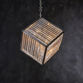 Lita Glass Cube Rectangle Chandelier - thebelacan