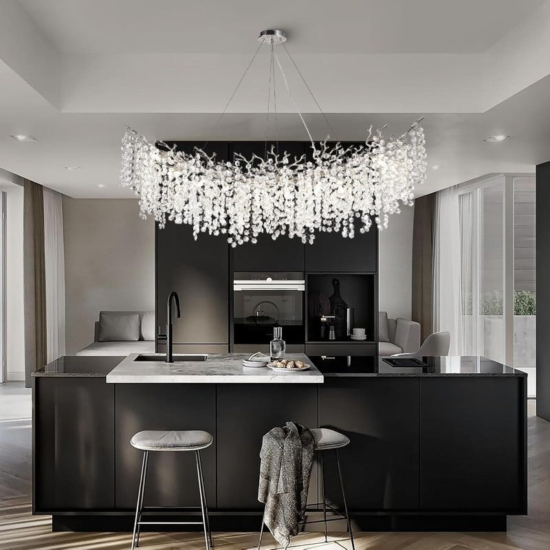 Modern Tree Branch Crystal Chandelier 55"L 30"D 40"D - thebelacan