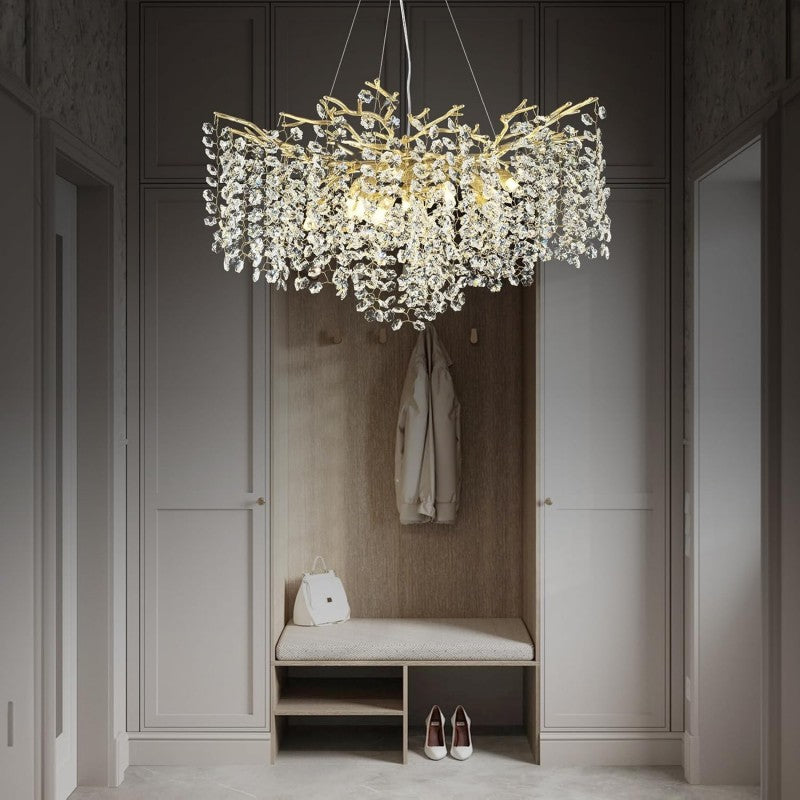 Modern Tree Branch Crystal Chandelier 55"L 30"D 40"D - thebelacan