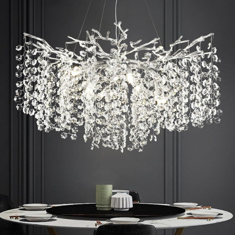 Modern Tree Branch Crystal Chandelier 55"L 30"D 40"D - thebelacan