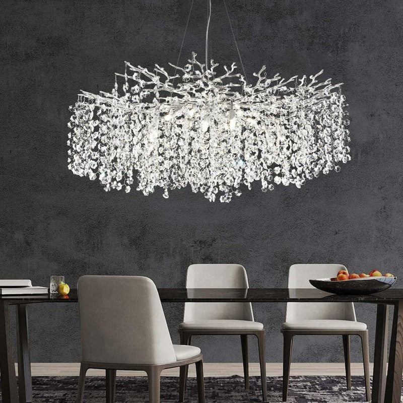 Modern Tree Branch Crystal Chandelier 55"L 30"D 40"D - thebelacan