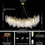 Modern Tree Branch Crystal Chandelier 55"L 30"D 40"D - thebelacan