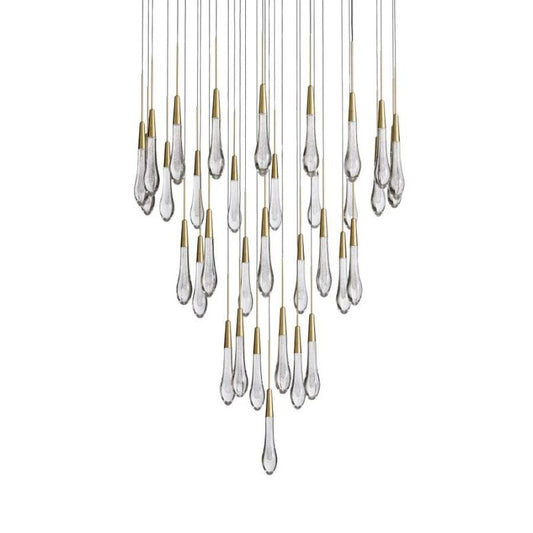 Raindrop Glass Round Solitaire Chandelier - thebelacan