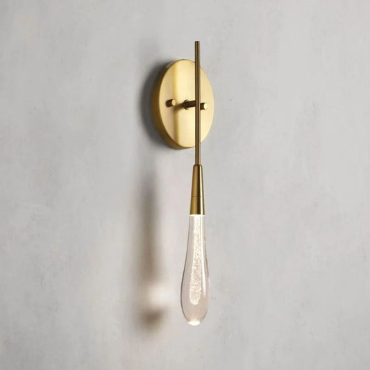Raindrop Glass Round Solitaire Wall Sconce - thebelacan