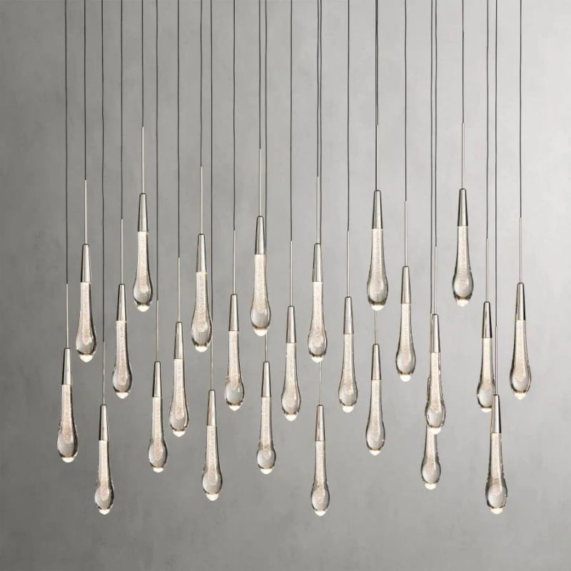 Raindrop Glass Solitaire Linear Chandelier - thebelacan