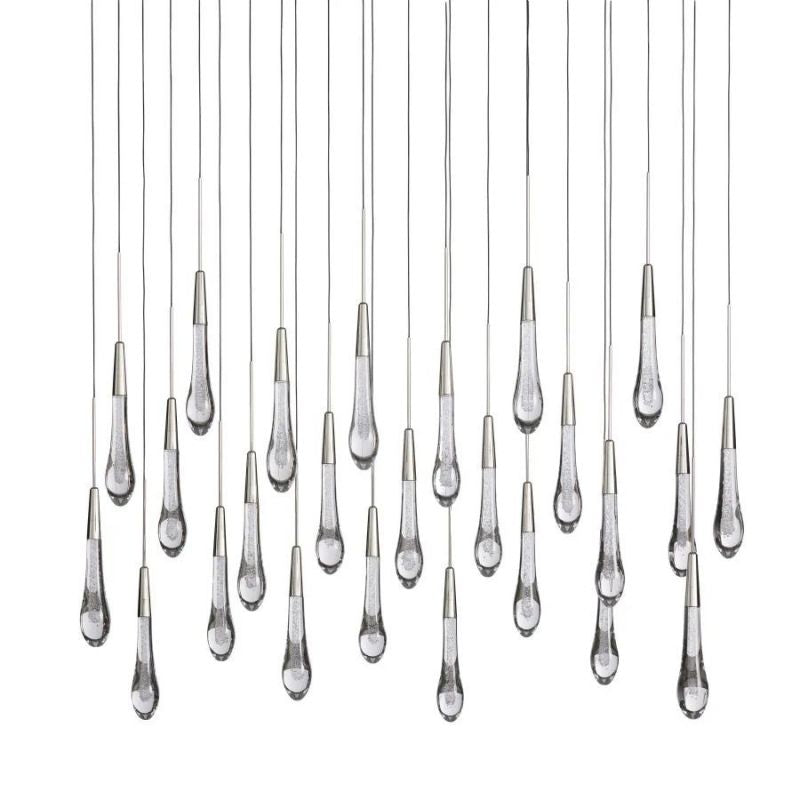 Raindrop Glass Solitaire Linear Chandelier - thebelacan