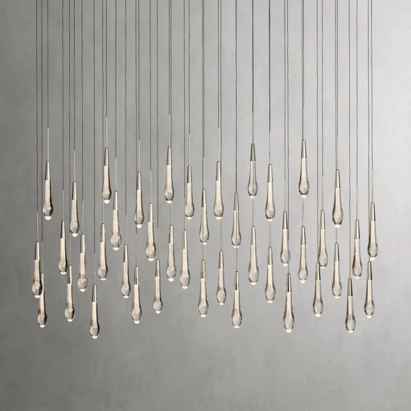 Raindrop Glass Solitaire Linear Chandelier - thebelacan