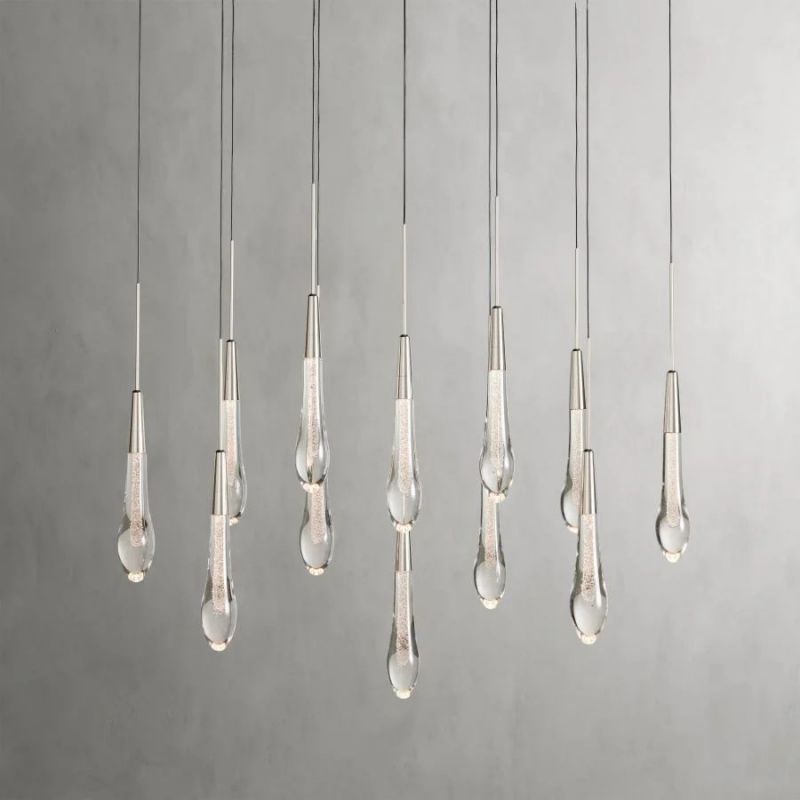 Raindrop Glass Solitaire Linear Chandelier - thebelacan