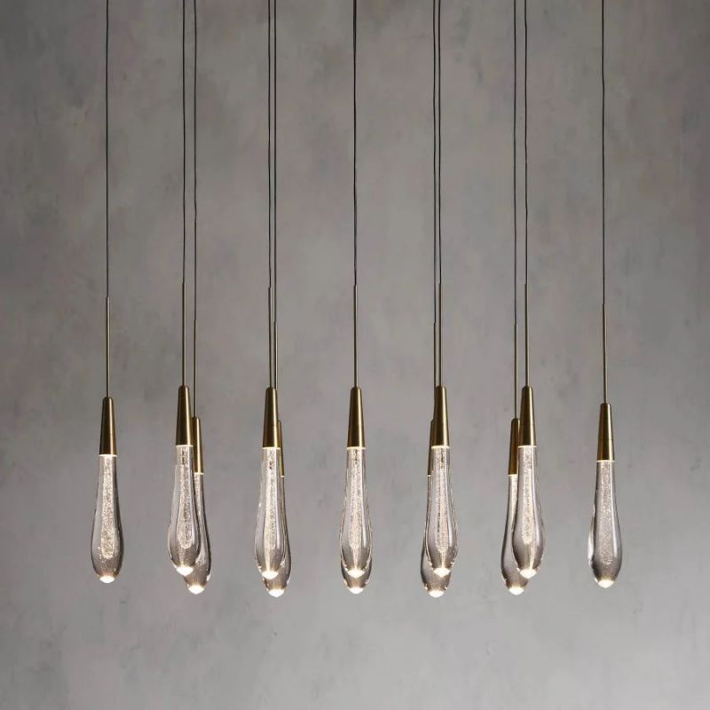 Raindrop Glass Solitaire Linear Chandelier - thebelacan