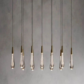 Raindrop Glass Solitaire Linear Chandelier - thebelacan