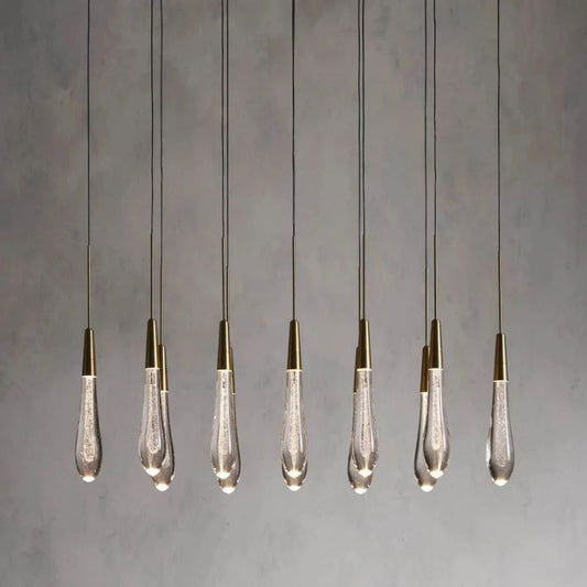 Raindrop Glass Solitaire Linear Chandelier - thebelacan