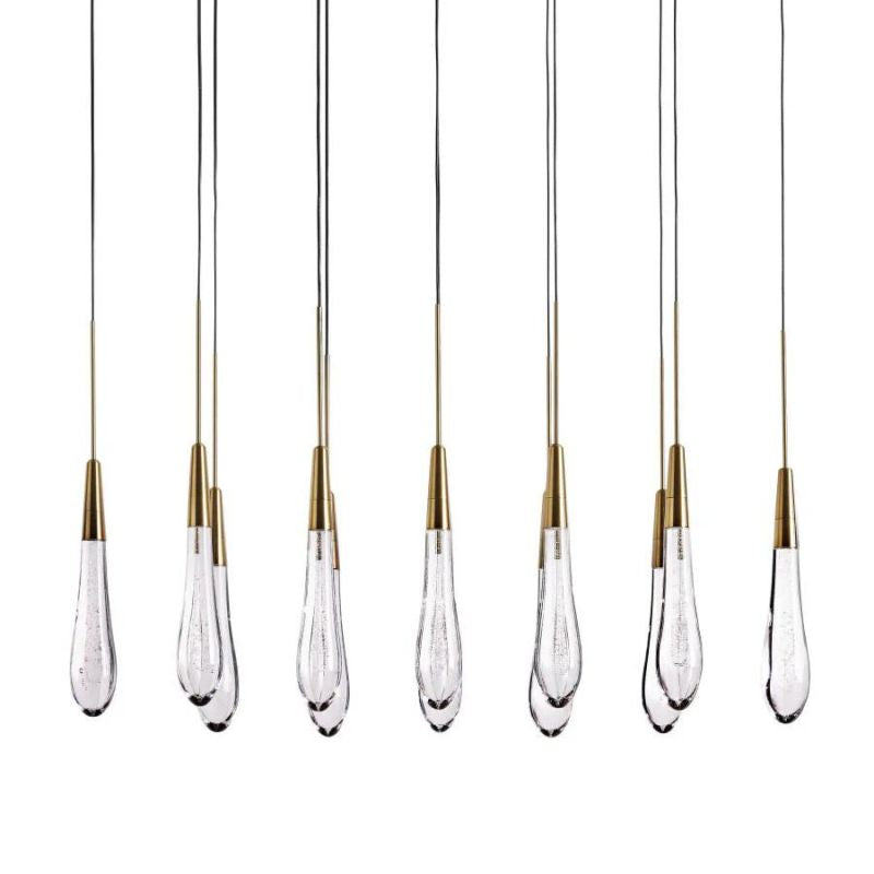 Raindrop Glass Solitaire Linear Chandelier - thebelacan