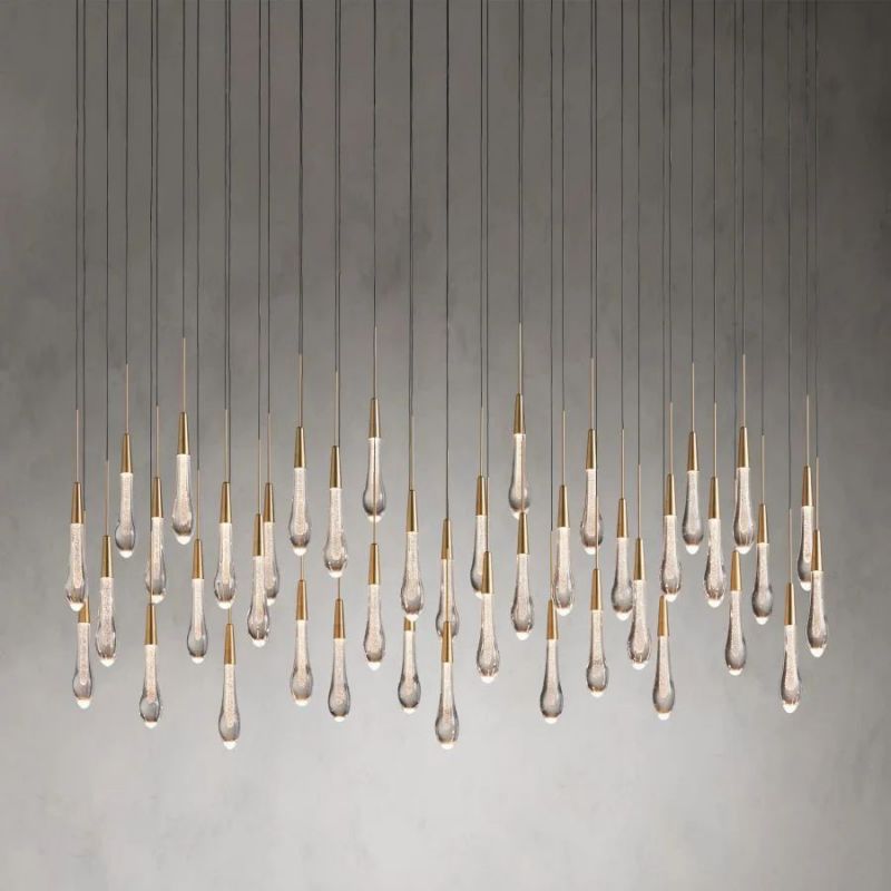 Raindrop Glass Solitaire Linear Chandelier - thebelacan