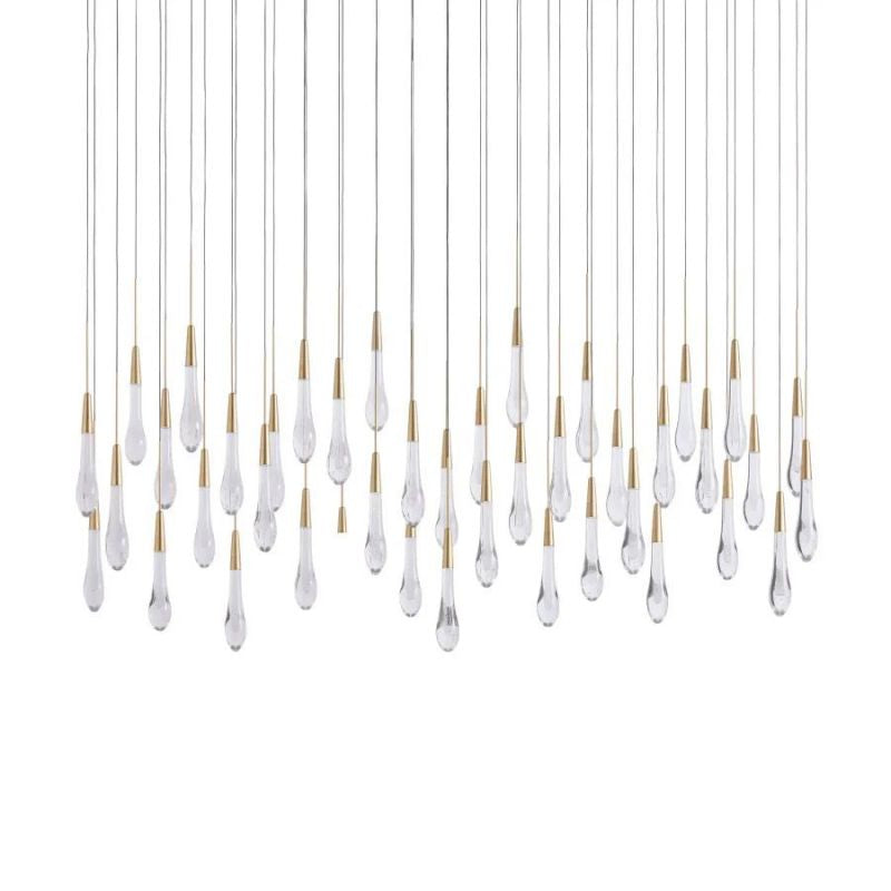 Raindrop Glass Solitaire Linear Chandelier - thebelacan