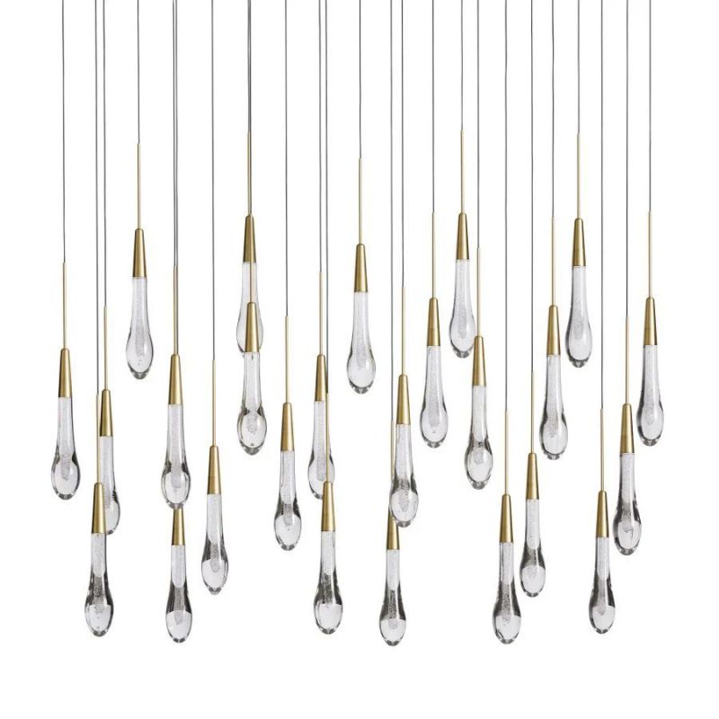 Raindrop Glass Solitaire Linear Chandelier - thebelacan