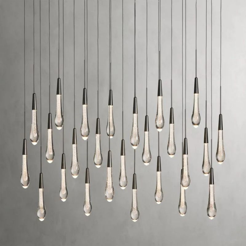 Raindrop Glass Solitaire Linear Chandelier - thebelacan