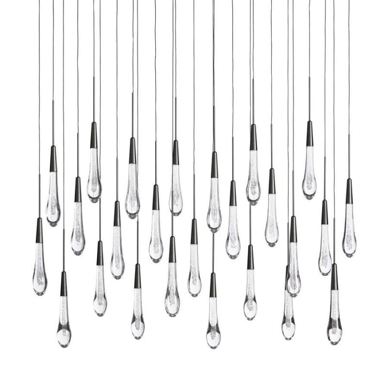 Raindrop Glass Solitaire Linear Chandelier - thebelacan