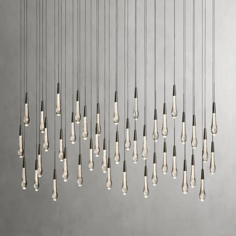 Raindrop Glass Solitaire Linear Chandelier - thebelacan