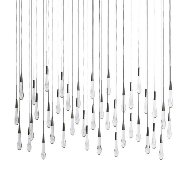 Raindrop Glass Solitaire Linear Chandelier - thebelacan