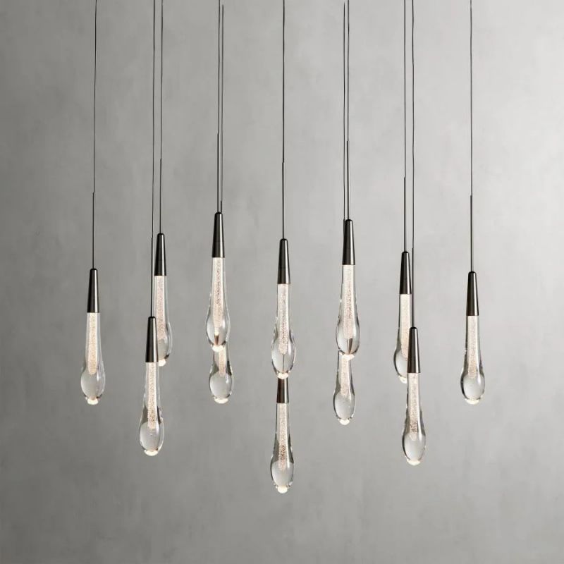 Raindrop Glass Solitaire Linear Chandelier - thebelacan