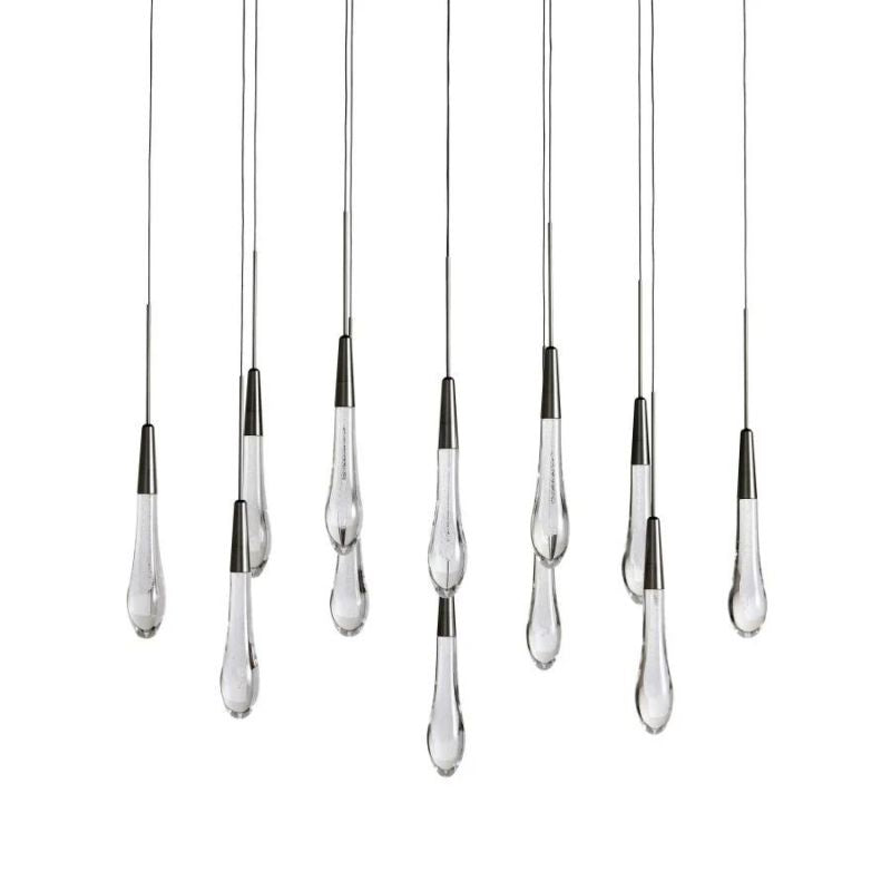 Raindrop Glass Solitaire Linear Chandelier - thebelacan