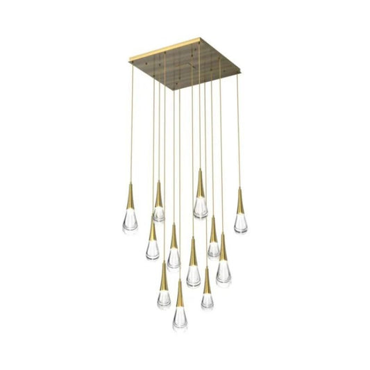 Raindrop Glass Square Solitaire Chandelier - thebelacan