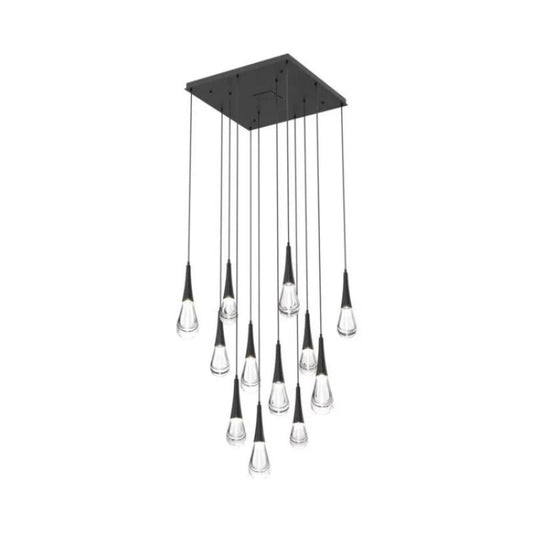 Raindrop Glass Square Solitaire Chandelier - thebelacan