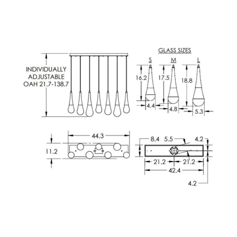 Raindrop Glass Linear Chandelier - thebelacan