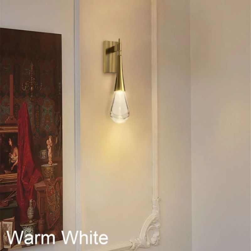 Raindrop Glass Square Solitaire Wall Sconce - thebelacan